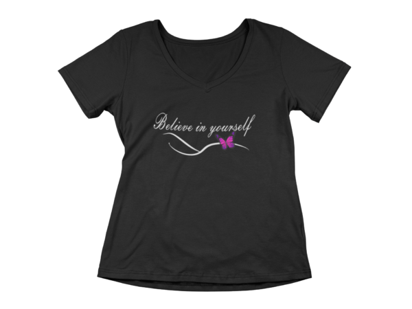 T-Shirt cuello en V, Belive in Yourself - Imagen 5