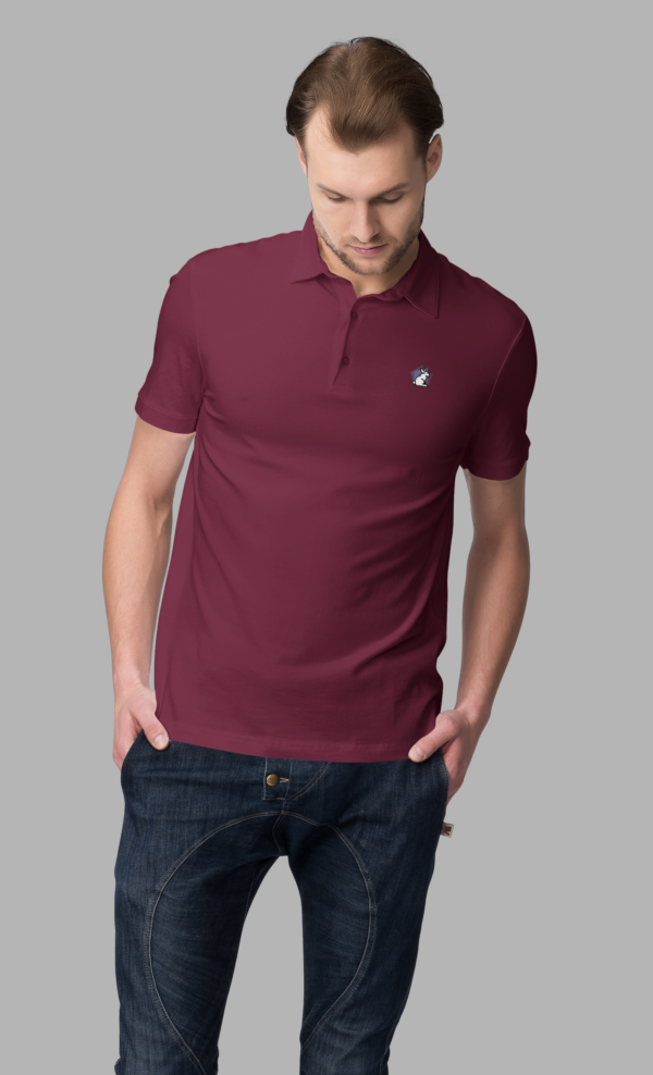 Playera tipo Polo color Vino - Imagen 2